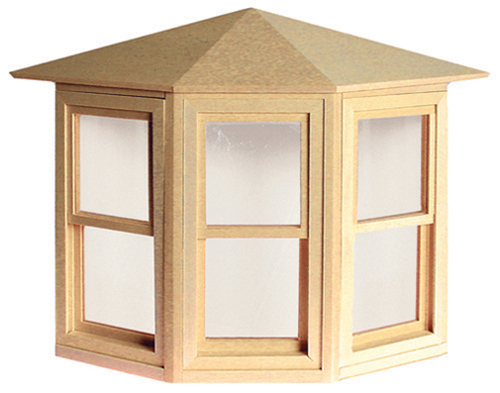 Dollhouse Miniature Double Hung Bay Window